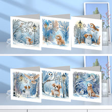 Load image into Gallery viewer, 6Pcs Animal Flower DIY Diamond Painting Greeting Card 5D Drill Painting Card Kit

