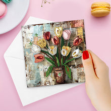 Load image into Gallery viewer, 6Pcs Animal Flower DIY Diamond Painting Greeting Card 5D Drill Painting Card Kit
