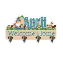 Load image into Gallery viewer, Wooden Calendar Rhinestone Painting Keychain Hanger Diamond Art Craft Wall Hooks
