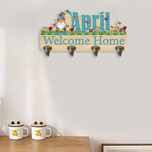 Load image into Gallery viewer, Wooden Calendar Rhinestone Painting Keychain Hanger Diamond Art Craft Wall Hooks
