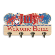 Load image into Gallery viewer, Wooden Calendar Rhinestone Painting Keychain Hanger Diamond Art Craft Wall Hooks
