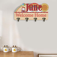 Load image into Gallery viewer, Wooden Calendar Rhinestone Painting Keychain Hanger Diamond Art Craft Wall Hooks
