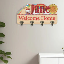 Load image into Gallery viewer, Wooden Calendar Rhinestone Painting Keychain Hanger Diamond Art Craft Wall Hooks
