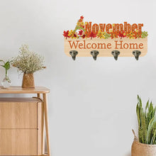 Load image into Gallery viewer, Wooden Calendar Rhinestone Painting Keychain Hanger Diamond Art Craft Wall Hooks
