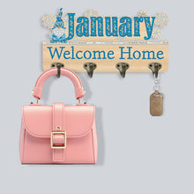 Load image into Gallery viewer, Wooden Calendar Rhinestone Painting Keychain Hanger Diamond Art Craft Wall Hooks
