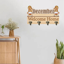 Load image into Gallery viewer, Wooden Calendar Rhinestone Painting Keychain Hanger Diamond Art Craft Wall Hooks
