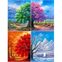 Load image into Gallery viewer, 4pcs Round Diamond Painting Set - Four Seasons Tree (30*40CM)
