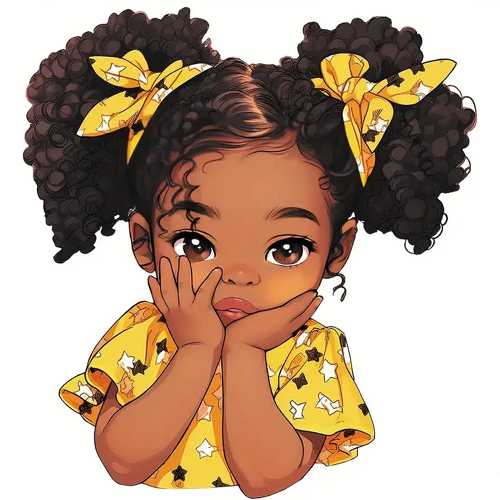 Diamond Painting - Full Round - Black Girl (30*30CM)