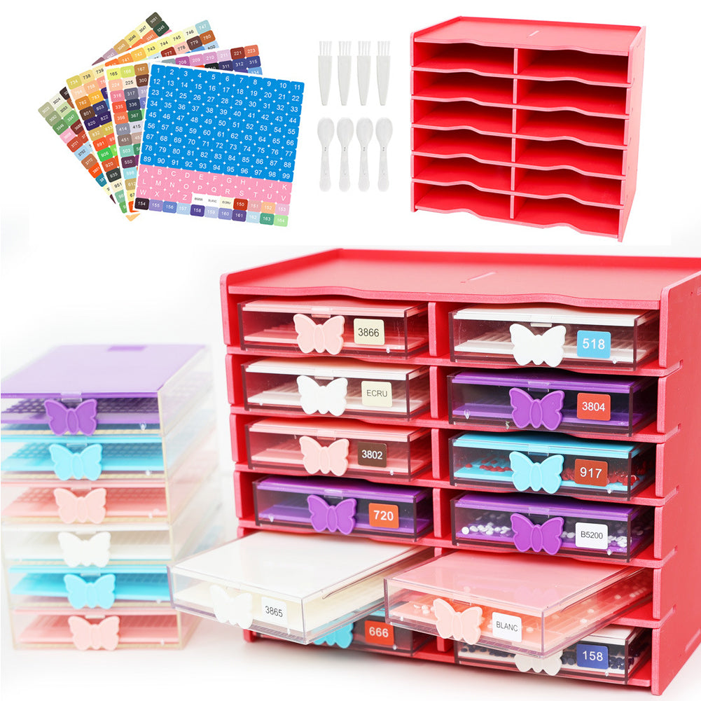 12 Grids Diamond Painting Accessories Kits with Diamond Box for Small Size Trays