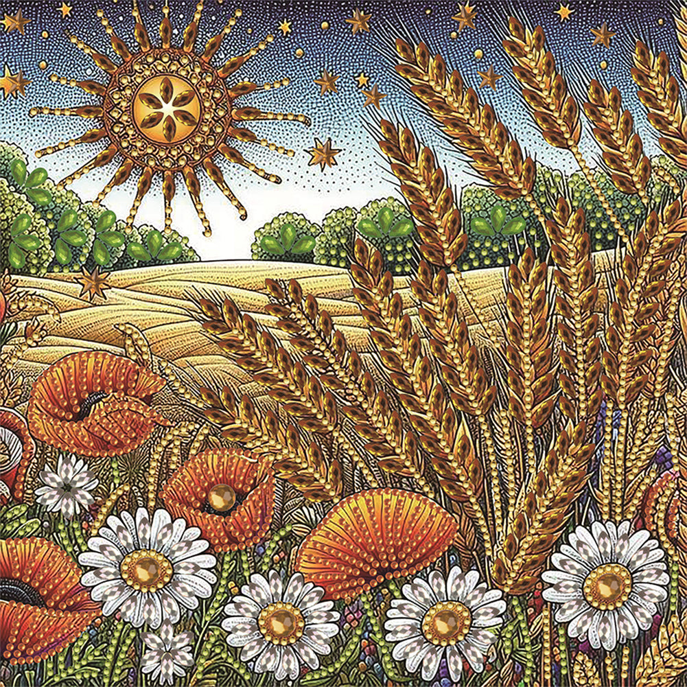 Diamond Painting - Partial Special Shaped - Wheat Field (30*30CM)