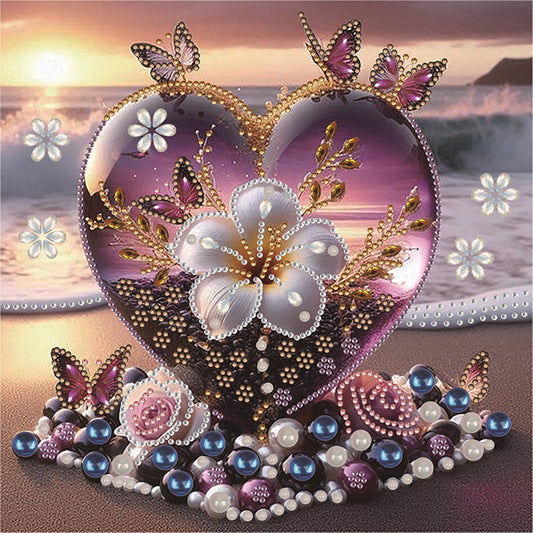 Diamond Painting - Partial Special Shaped - Jewelry Heart (30*30CM)