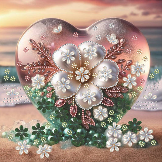 Diamond Painting - Partial Special Shaped - Jewelry Heart (30*30CM)