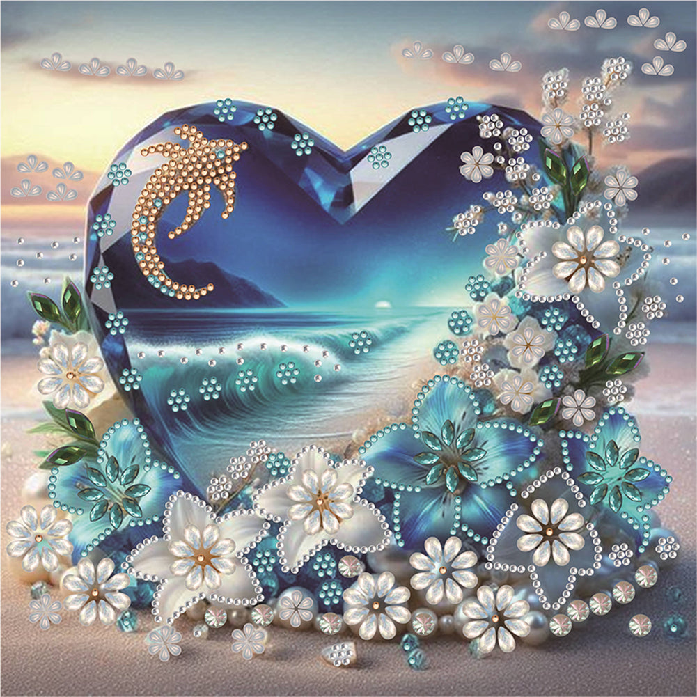 Diamond Painting - Partial Special Shaped - Jewelry Heart (30*30CM)