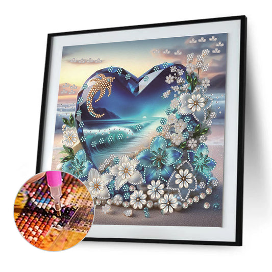 Diamond Painting - Partial Special Shaped - Jewelry Heart (30*30CM)