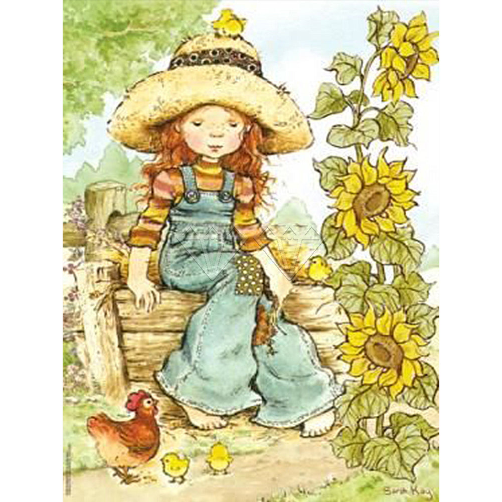 Diamond Painting - Full Round - Sunflower Girl (30*40CM)