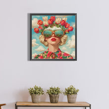 Load image into Gallery viewer, Diamond Painting - Full Round - Tulip Girl with Sunglasses (40*40CM)
