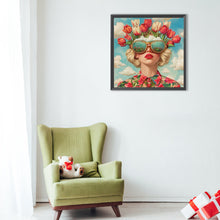 Load image into Gallery viewer, Diamond Painting - Full Round - Tulip Girl with Sunglasses (40*40CM)
