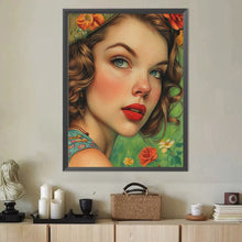 Load image into Gallery viewer, Diamond Painting - Full Round - Vintage Spring Poster Girl (40*50CM)
