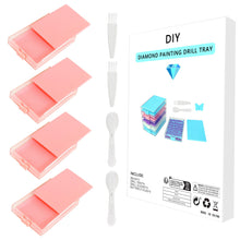 Load image into Gallery viewer, 4Pcs Diamond Painting Tray 5D DIY Drills Plate with Lid Diamond Organizer Drawer
