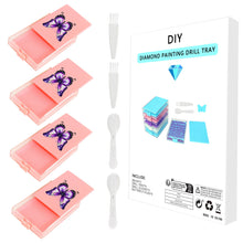 Load image into Gallery viewer, 4Pcs Diamond Painting Tray 5D DIY Drills Plate with Lid Diamond Organizer Drawer
