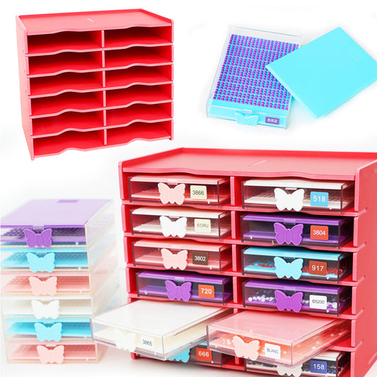 12/24/48 Grids Diamond Painting Accessories Kits Multifunctional for Kids Adults