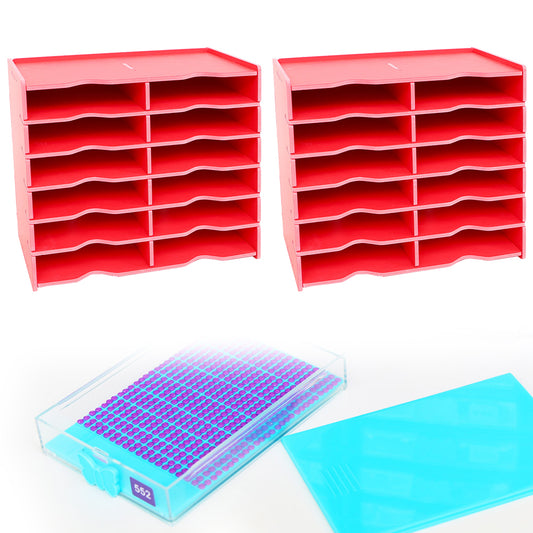 12/24/48 Grids Diamond Painting Accessories Kits Multifunctional for Kids Adults