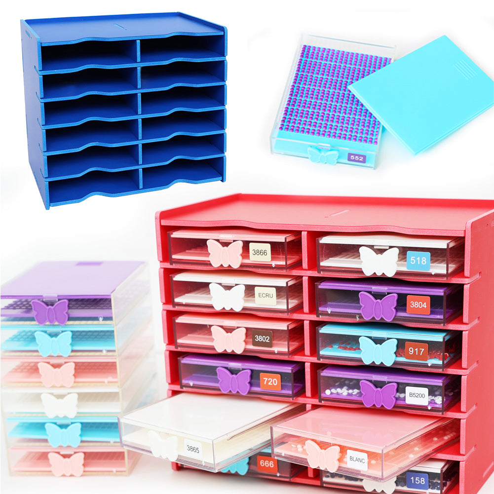 12/24/48 Grids Diamond Painting Accessories Kits Multifunctional for Kids Adults