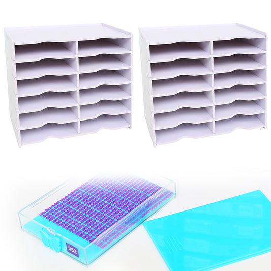 12/24/48 Grids Diamond Painting Accessories Kits Multifunctional for Kids Adults