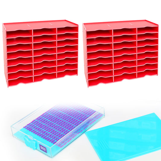 12/24/48 Grids Diamond Painting Accessories Kits Multifunctional for Kids Adults
