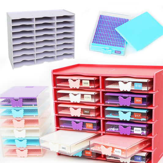 12/24/48 Grids Diamond Painting Accessories Kits Multifunctional for Kids Adults