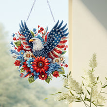 Load image into Gallery viewer, 4th of July USA Flag Eagle Acrylic Diamond Art Hanging Pendant for Window Decor
