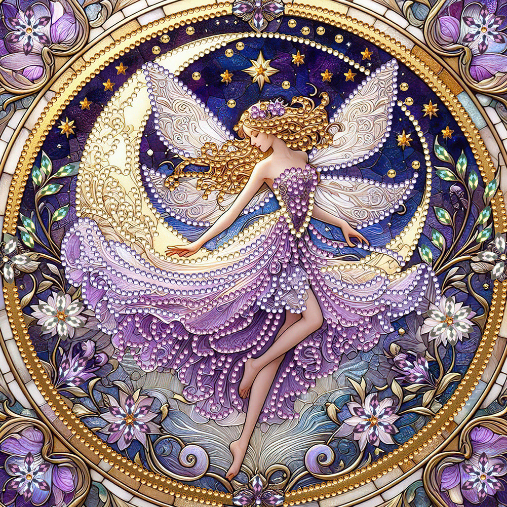 Diamond Painting - Partial Special Shaped - Long-haired girl (30*30CM)
