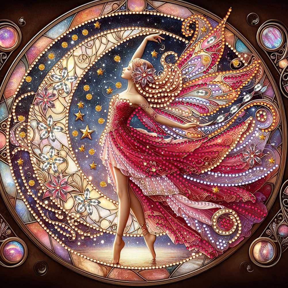 Diamond Painting - Partial Special Shaped - Long-haired girl (30*30CM)