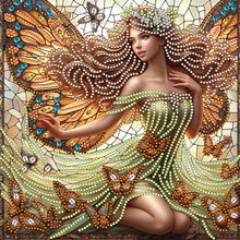 Load image into Gallery viewer, Diamond Painting - Partial Special Shaped - Long-haired girl (30*30CM)
