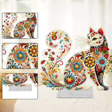 Load image into Gallery viewer, Acrylic Special Shaped Colorful Pattern Cat 5D DIY Diamond Art Tabletop Decor
