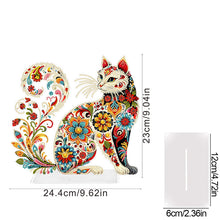 Load image into Gallery viewer, Acrylic Special Shaped Colorful Pattern Cat 5D DIY Diamond Art Tabletop Decor
