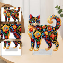 Load image into Gallery viewer, Acrylic Special Shaped Colorful Pattern Cat 5D DIY Diamond Art Tabletop Decor
