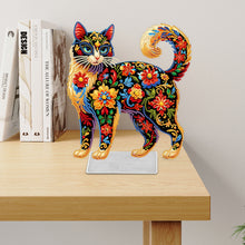 Load image into Gallery viewer, Acrylic Special Shaped Colorful Pattern Cat 5D DIY Diamond Art Tabletop Decor
