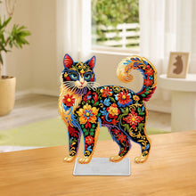 Load image into Gallery viewer, Acrylic Special Shaped Colorful Pattern Cat 5D DIY Diamond Art Tabletop Decor
