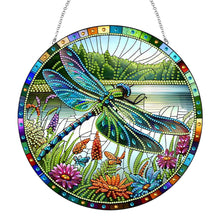 Load image into Gallery viewer, Dragonfly Flower Double Sided Special Shape 5D DIY Diamond Painting Dots Pendant
