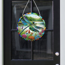 Load image into Gallery viewer, Dragonfly Flower Double Sided Special Shape 5D DIY Diamond Painting Dots Pendant
