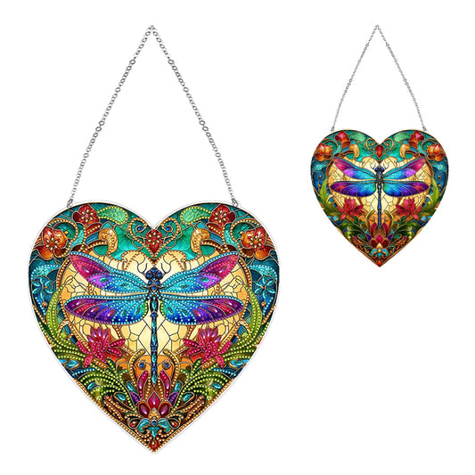 Dragonfly Flower Double Sided Special Shape 5D DIY Diamond Painting Dots Pendant