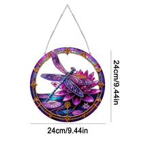 Load image into Gallery viewer, Dragonfly Flower Double Sided Special Shape 5D DIY Diamond Painting Dots Pendant
