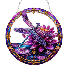 Load image into Gallery viewer, Dragonfly Flower Double Sided Special Shape 5D DIY Diamond Painting Dots Pendant
