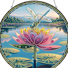 Load image into Gallery viewer, Dragonfly Flower Double Sided Special Shape 5D DIY Diamond Painting Dots Pendant
