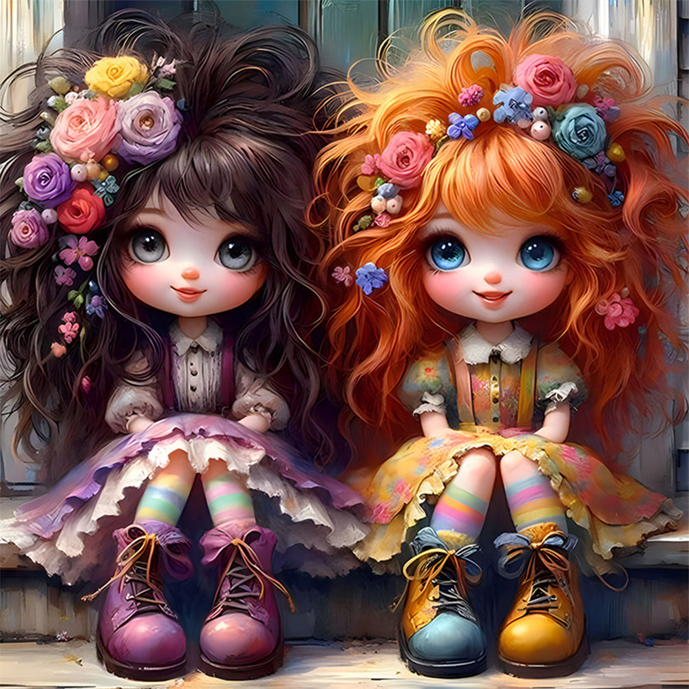 Diamond Painting - Full Round - Curly girl (30*30CM)