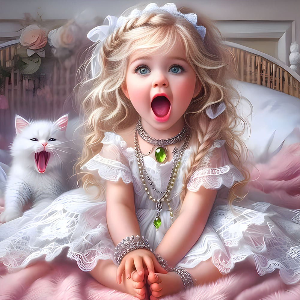 Diamond Painting - Full Round - Cute pet girl (30*30CM)