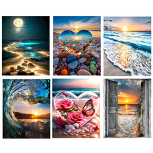 Load image into Gallery viewer, 6pcs Round Diamond Painting Set - Beautiful scenery (30*40CM)
