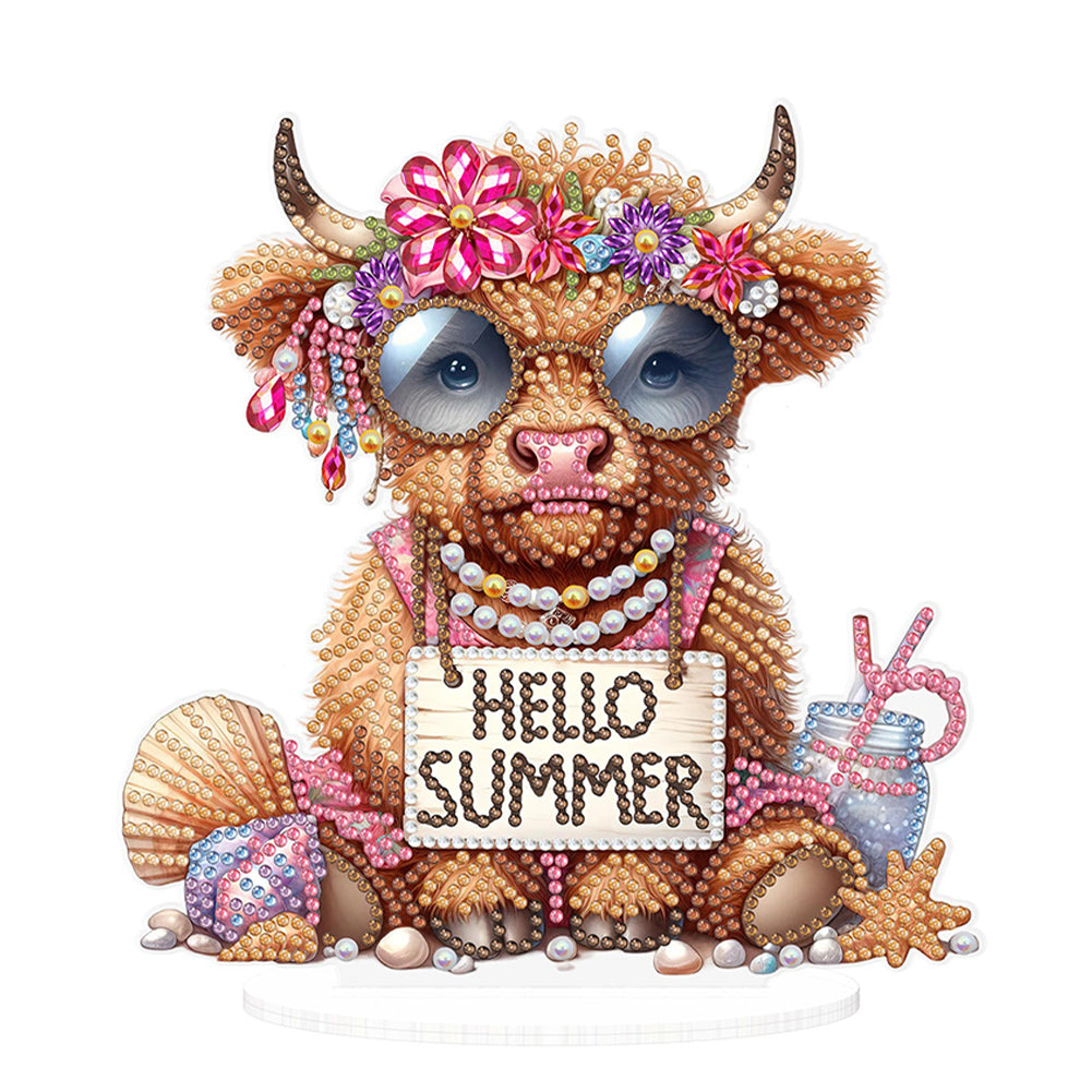 Acrylic Special Shape Seahorse Desktop Diamond Art Kits for Home Office Decor