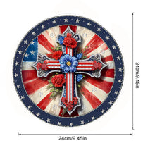 Load image into Gallery viewer, US Flag Diamond Painting Art Pendant Suncatcher Diamond Drawing Hanging Ornament
